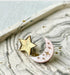 Celestial, Engraved Moon And Star Stud Earrings
