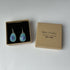Blue & Silver Enamel Drop Earrings with Flower Pattern