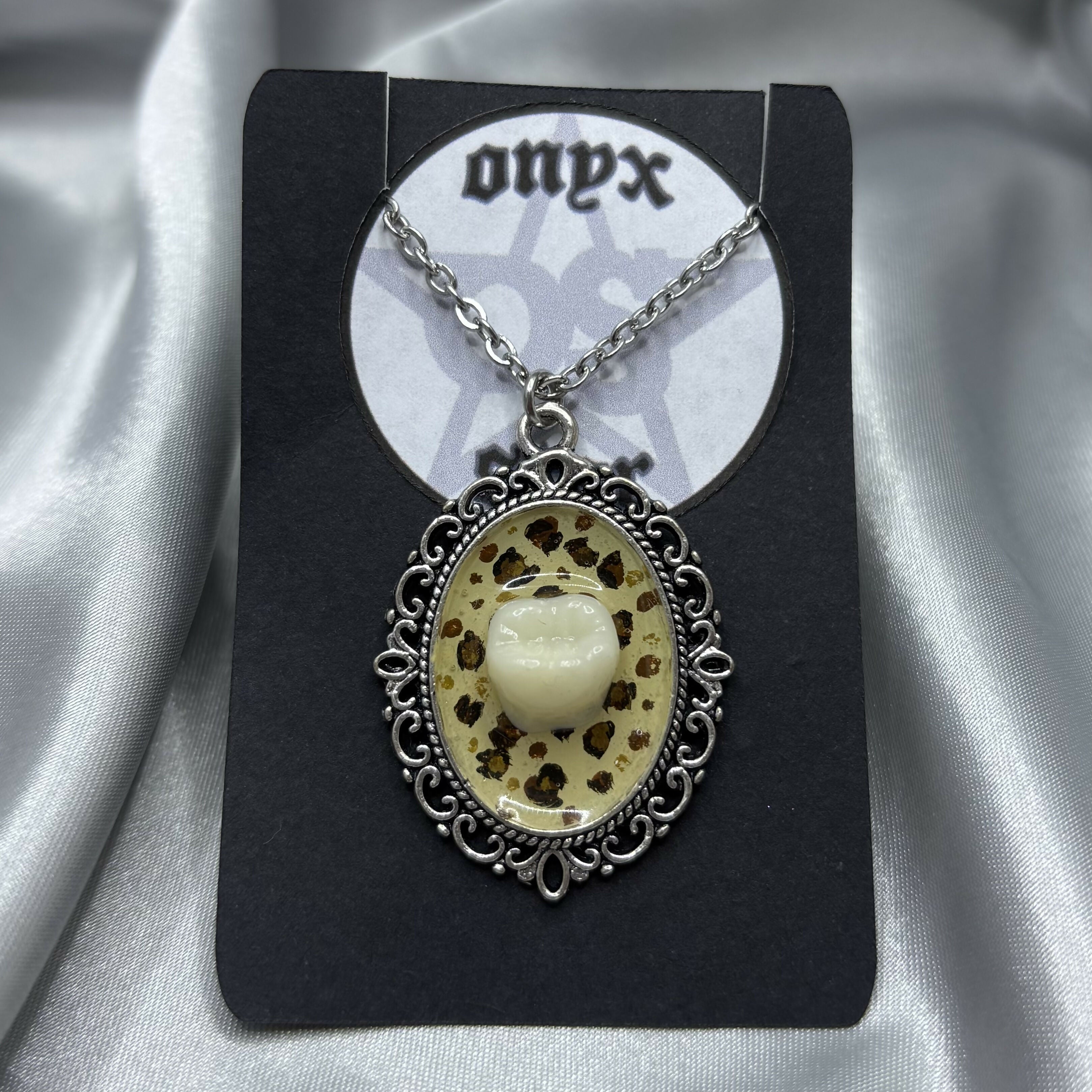 Leopard Print Tooth Necklace