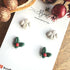 Handmade Christmas Stud Earrings / Set of 2 pairs of Studs / Handmade Polymer Clay Jewellery