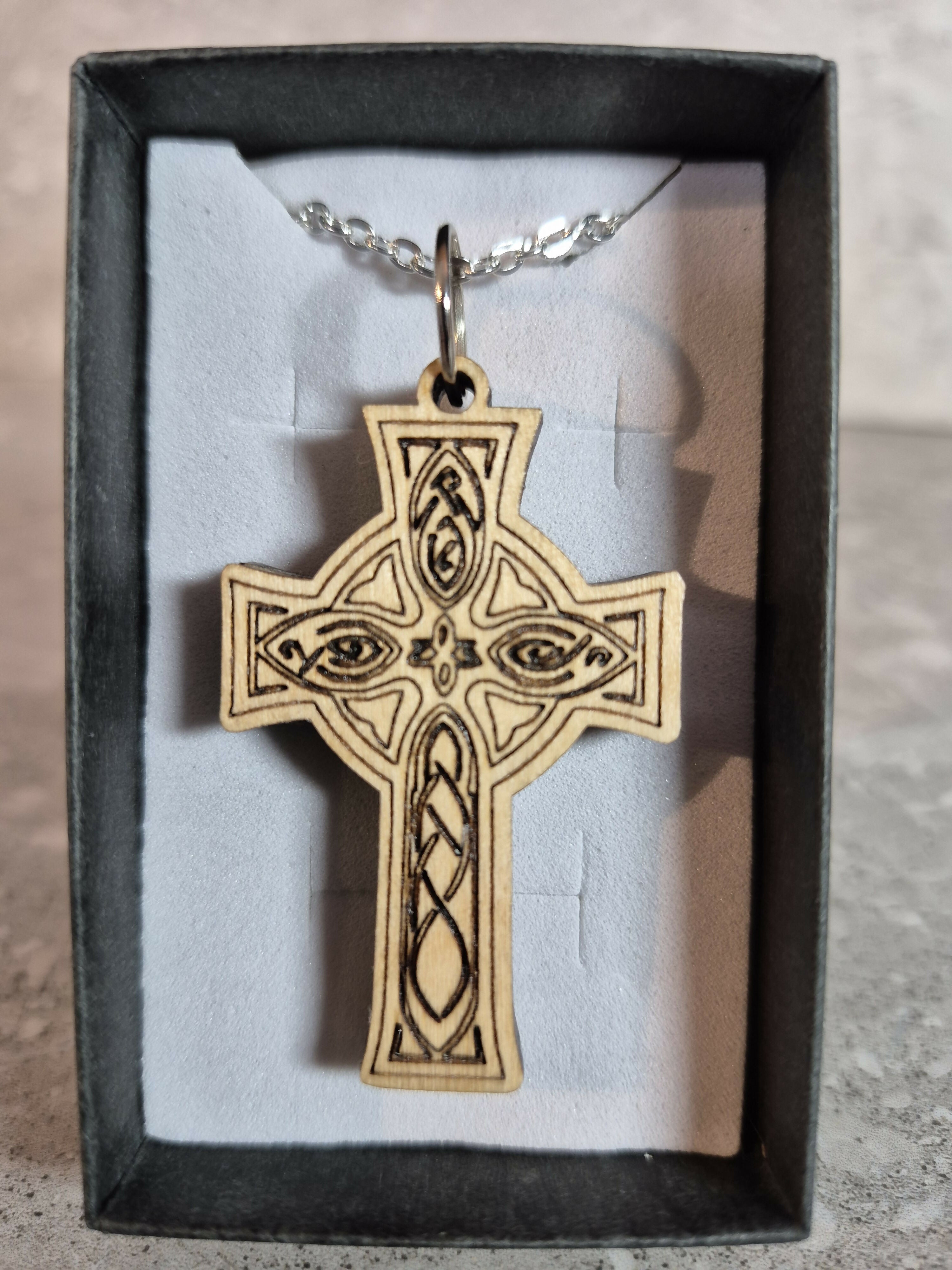 Handcrafted and Engraved Celtic Cross Pendant