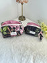 Black Quilted Toiletry Bag with Zipper Handmade in UK