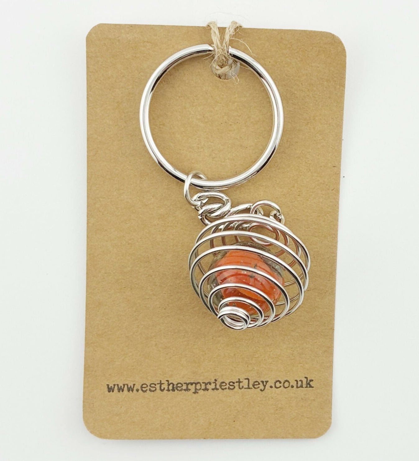 Keyring -Orange Marble Spinner
