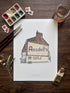 Hull Attractions of the Avenues Watercolour Print A4 / Chant's Ave
