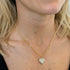 Cream Marbled Enamel Gold Heart Charm Necklace on a Gold Plated Chain