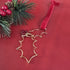 Christmas Holly Brass Wire Tree Hanging Decor With Rubellite Crystal