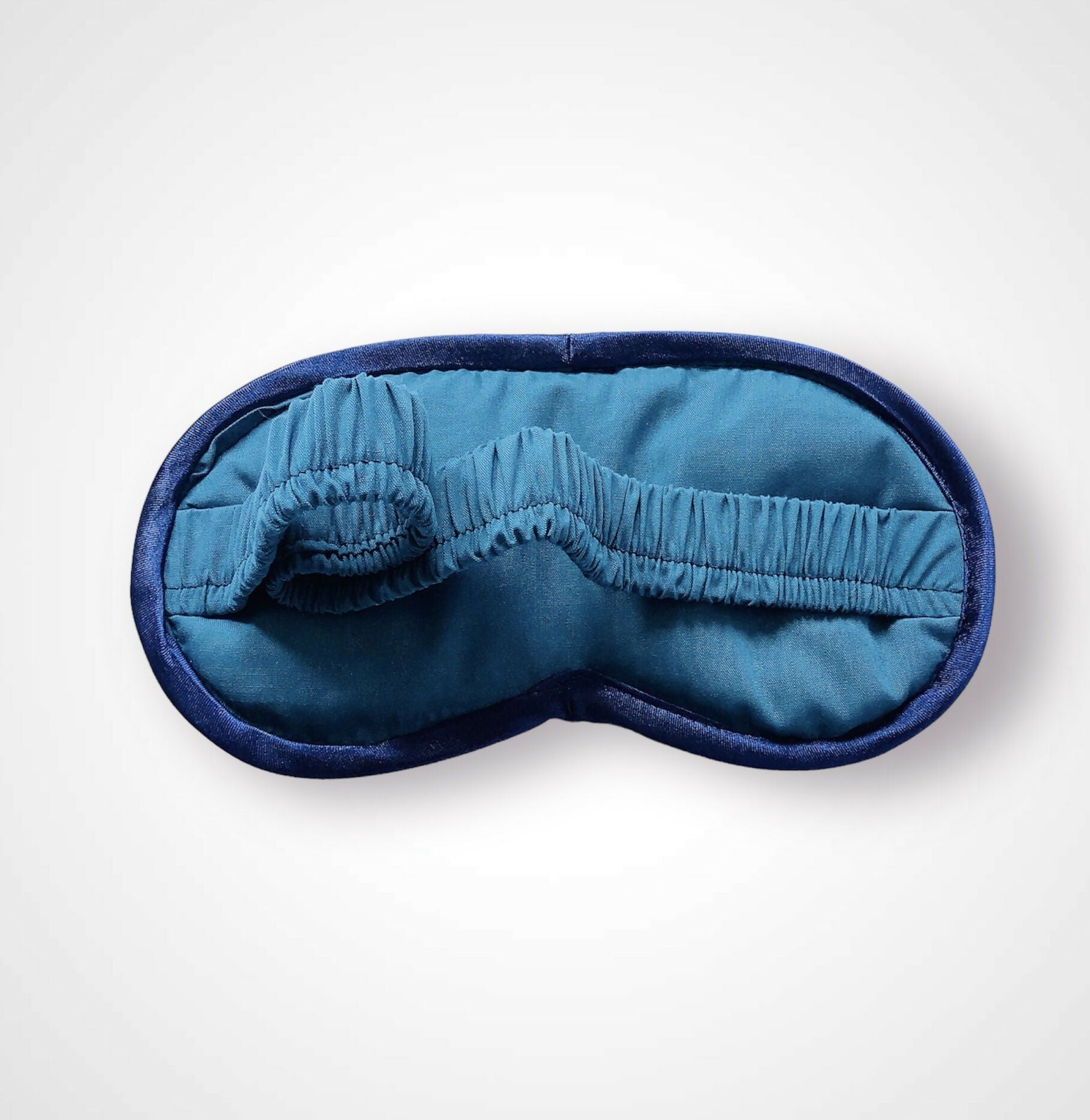 Navy Peacock Feathers Velvet Lavender Eye Mask