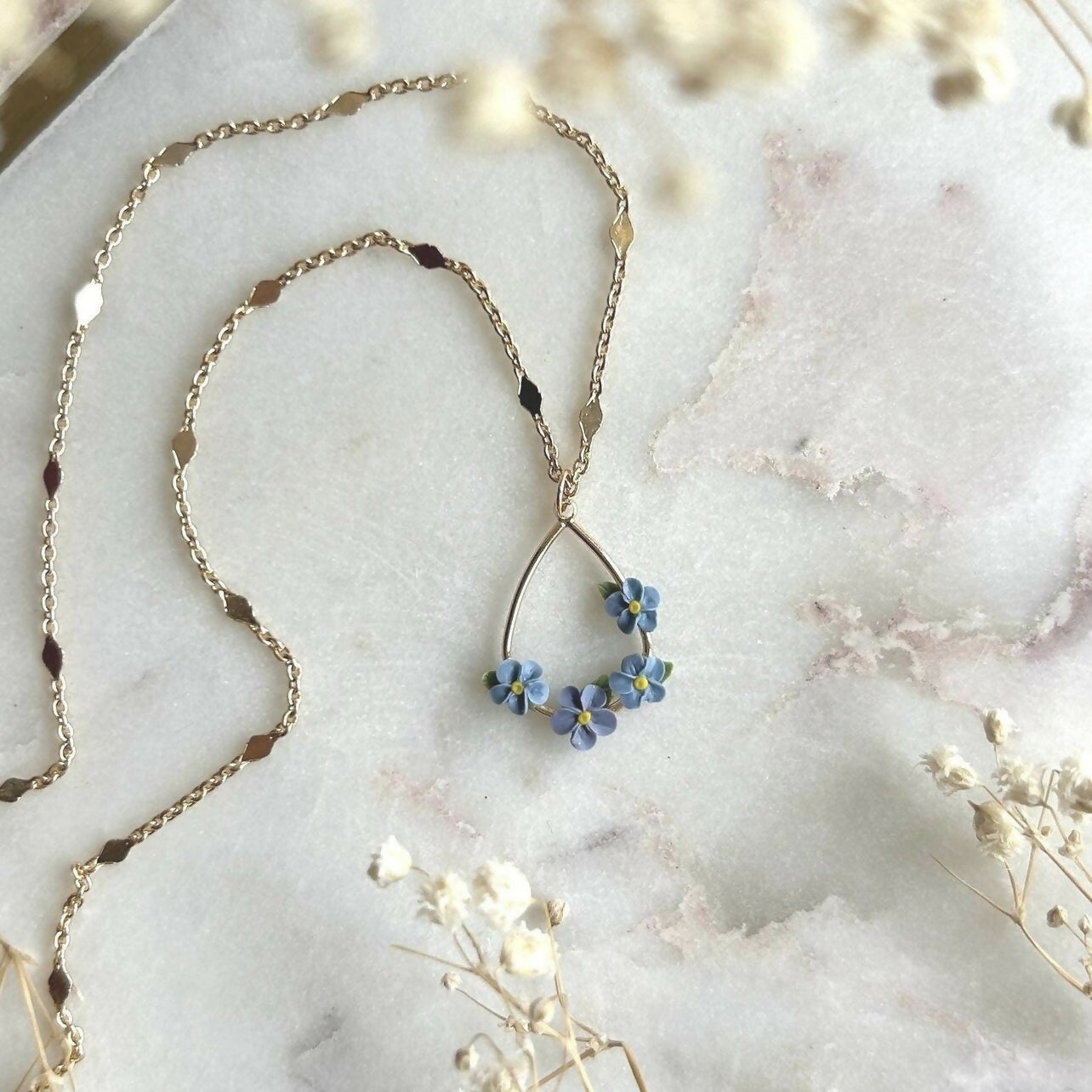Forget-Me-Not Flowers Necklace