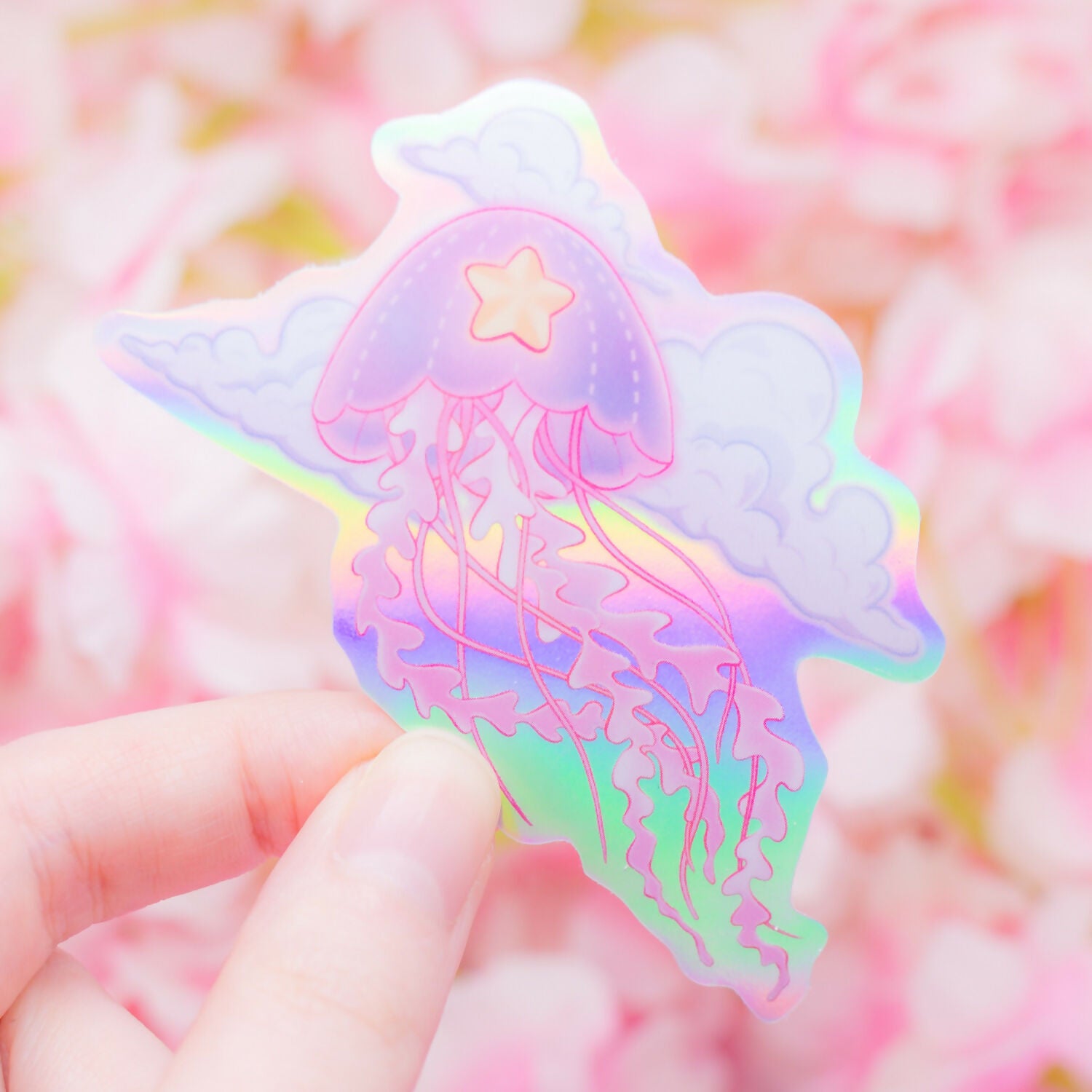 Holographic Sticker - Cosmic Jellyfish