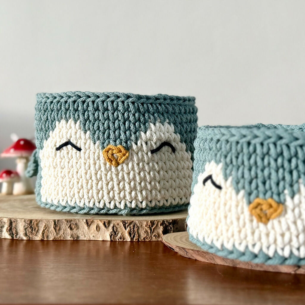Crochet Penguin Basket