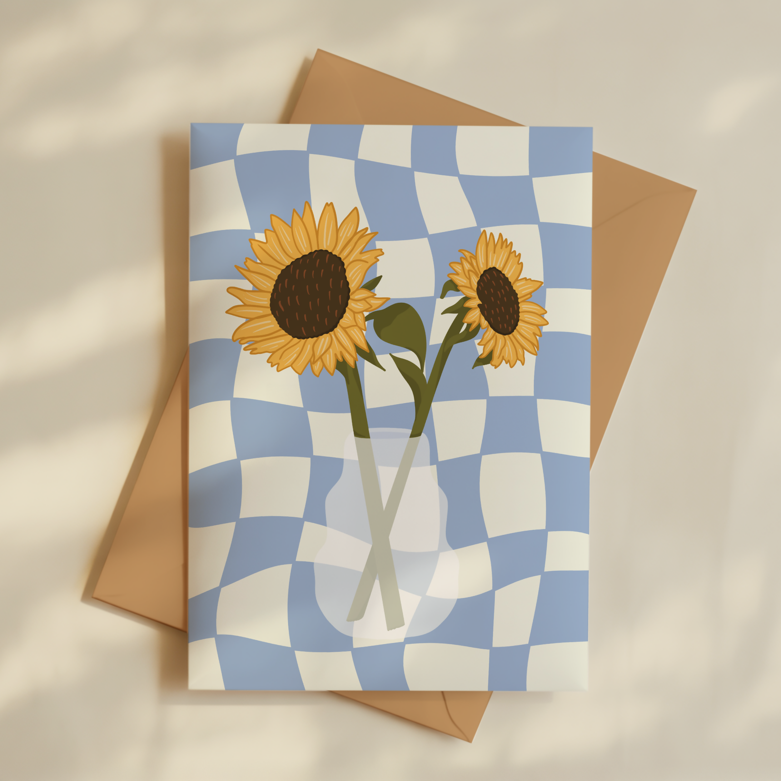 Sunflower Vase Greetings Card