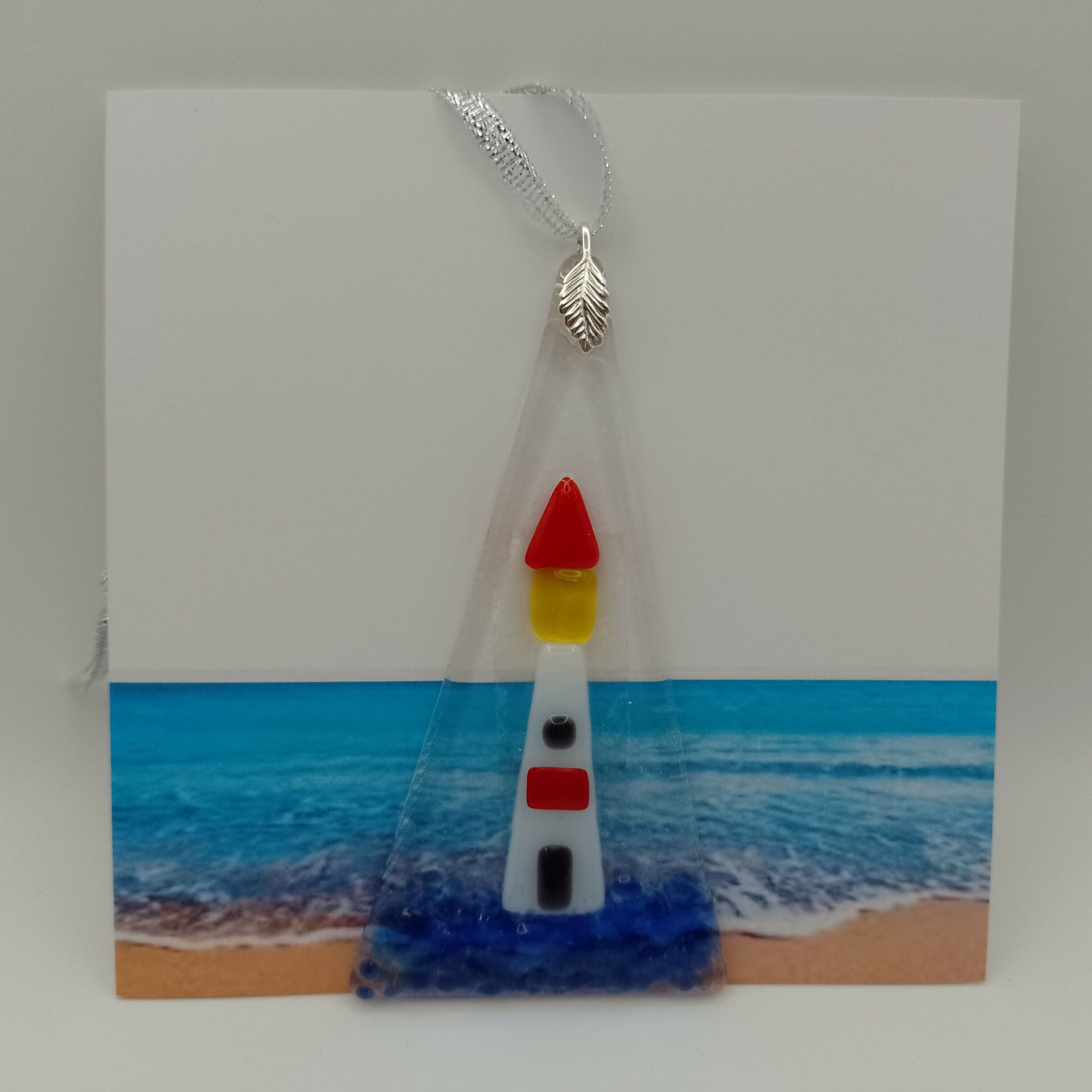 Fused Glass Lighthouse Card