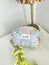 Quilted Toiletry Bag with zipper Meadow Print Handmade in UK