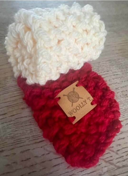 PET SCARF, STRIPY, 2-COLOUR COSY FOR CAT OR SMALL DOG