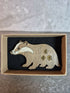 Handcrafted Walnut Veneer Badger Pin
