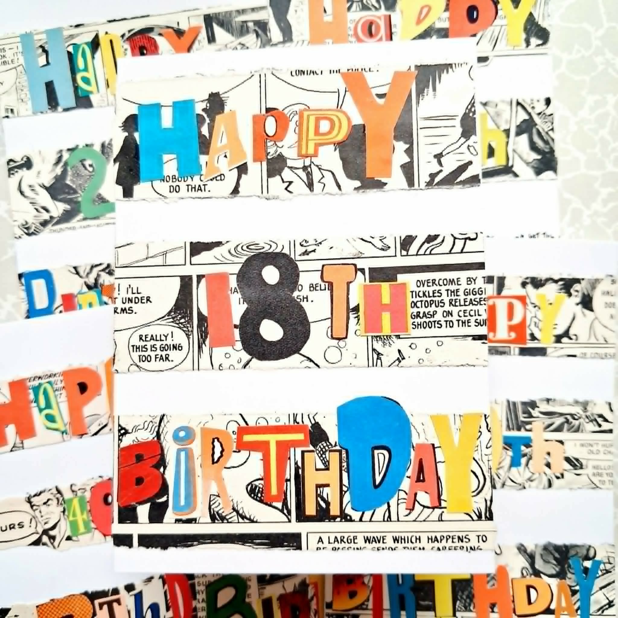 18th Birthday Comic Book Upcycled Card