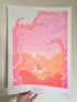 In The Gloaming Pink & Yellow Riso Print