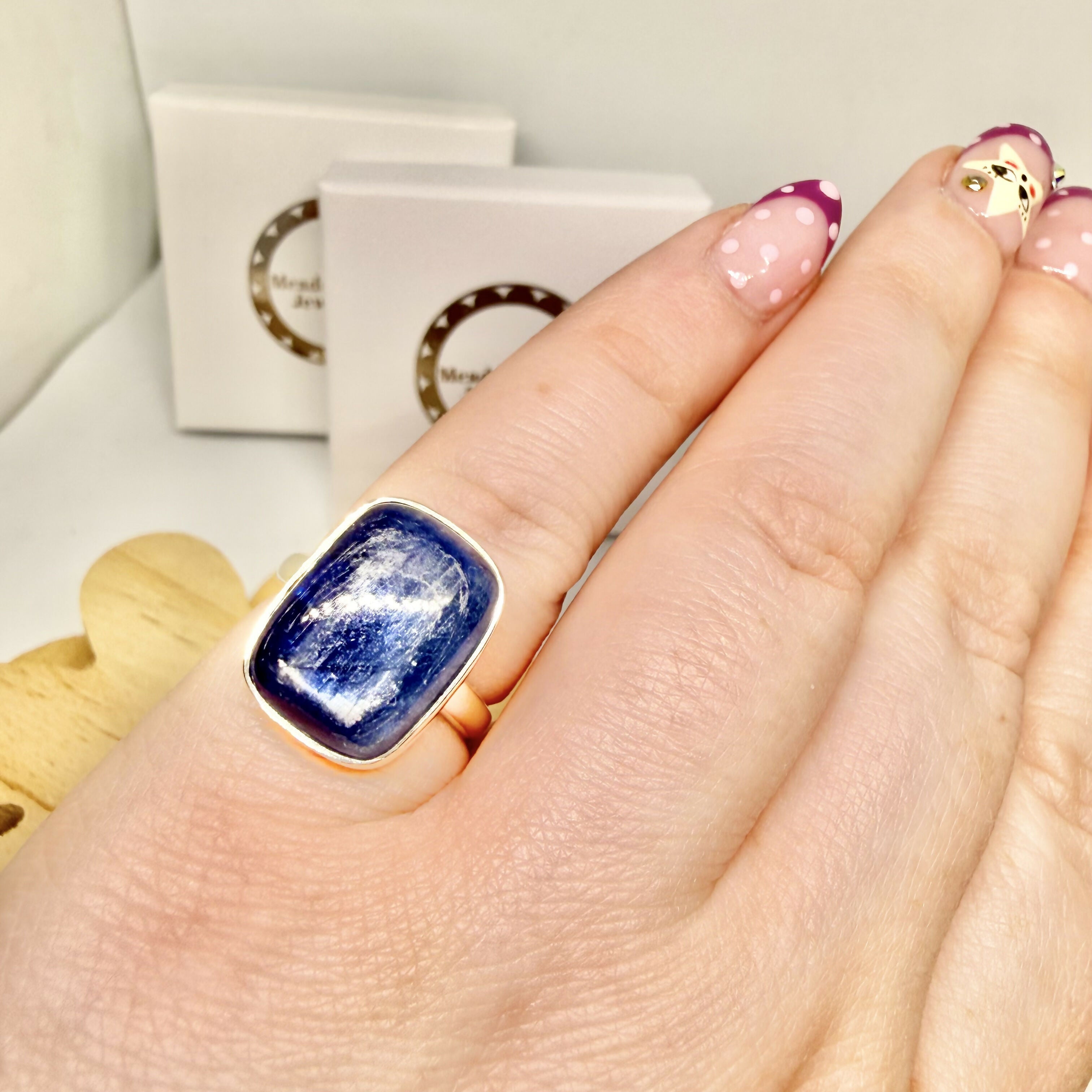 BLUE KYANITE RING SIZE M 1/2
