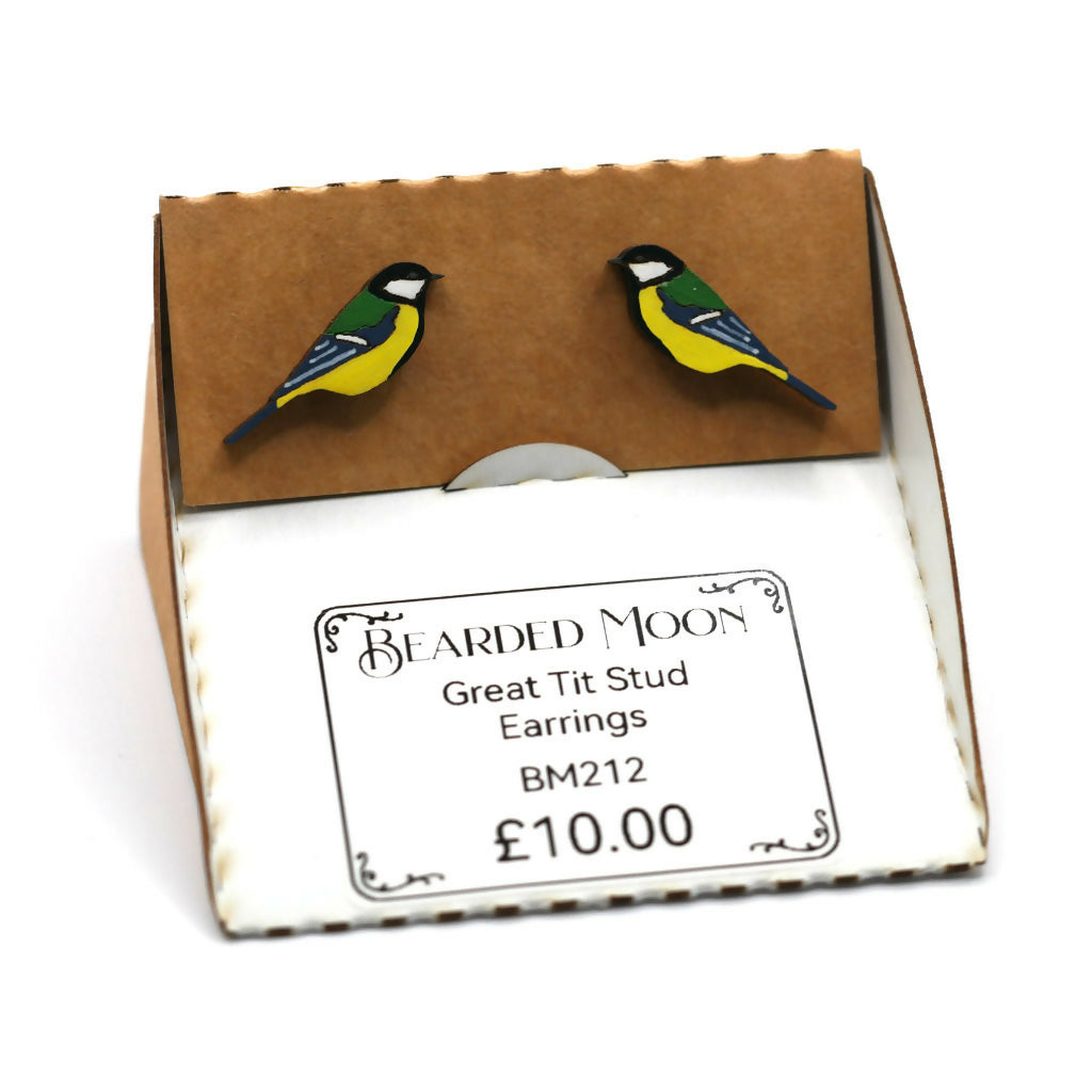 Great Tit Stud Earrings