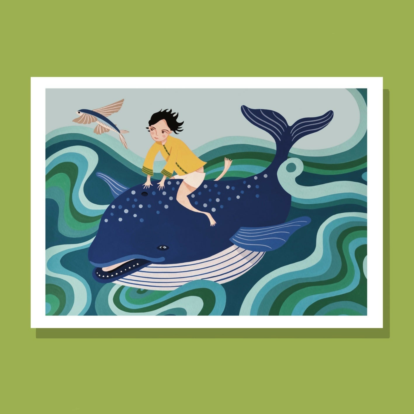 A5 The Boy And The Whale Art Print