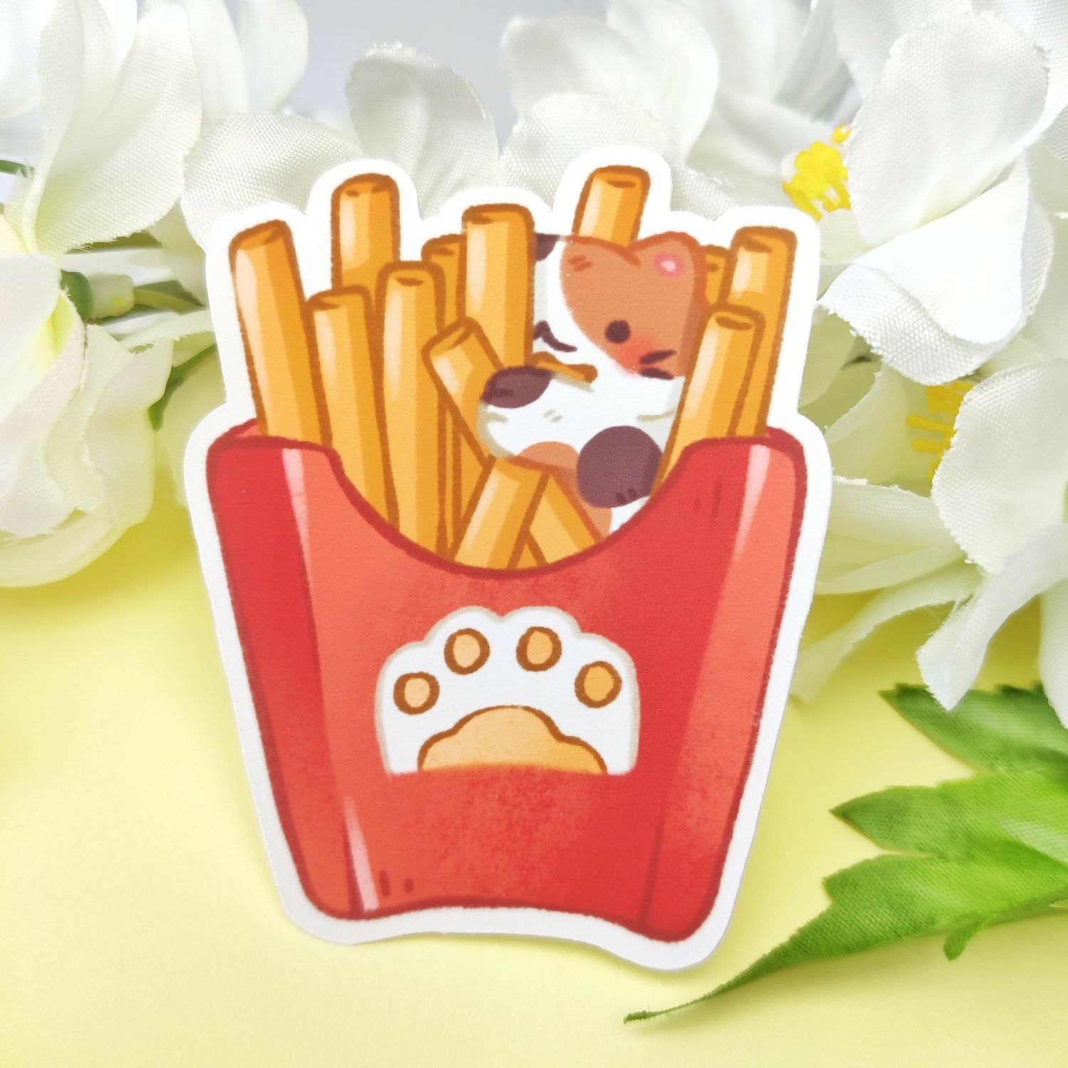 Fries Cat - Matte Sticker Single