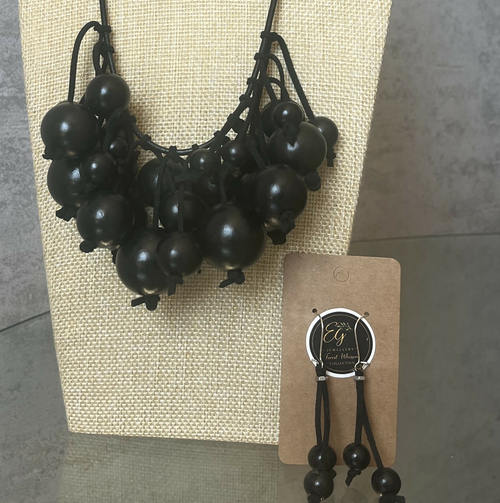 Black Necklace & Earrings Set