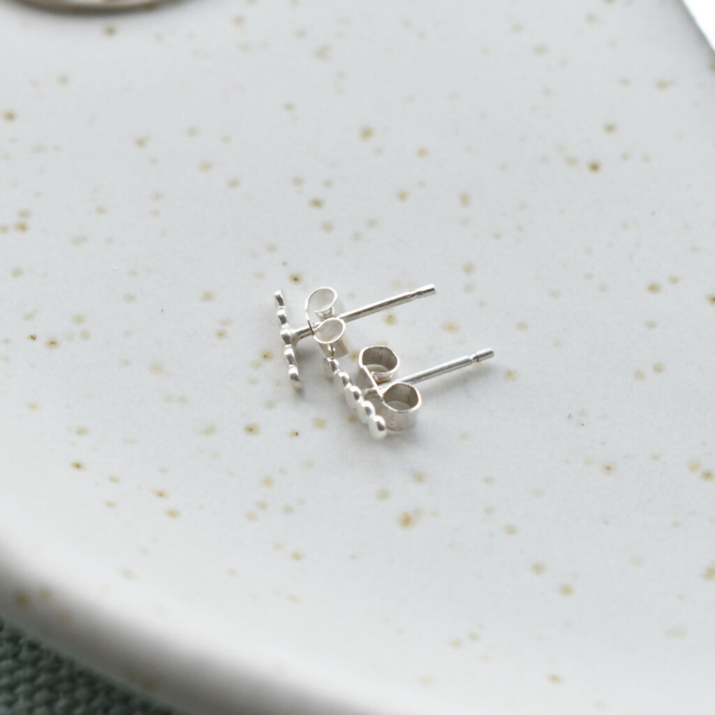 Sterling Silver Mini Dots Stud Earrings