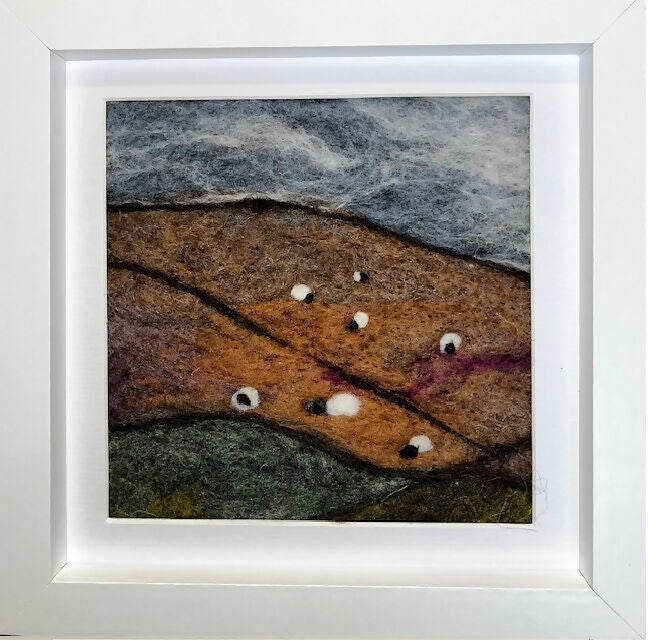 Miniature Dales Landscapes made from Yorkshire Wool with Sheep