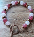 Gemstone Bracelet with Pure Copper Toggle Catch, Rose Quartz, Strawberry Quartz and Copper Hematite.