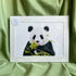 Panda Wall Art | Luxury Velvet Paper Print | Minimal Animal Illustration