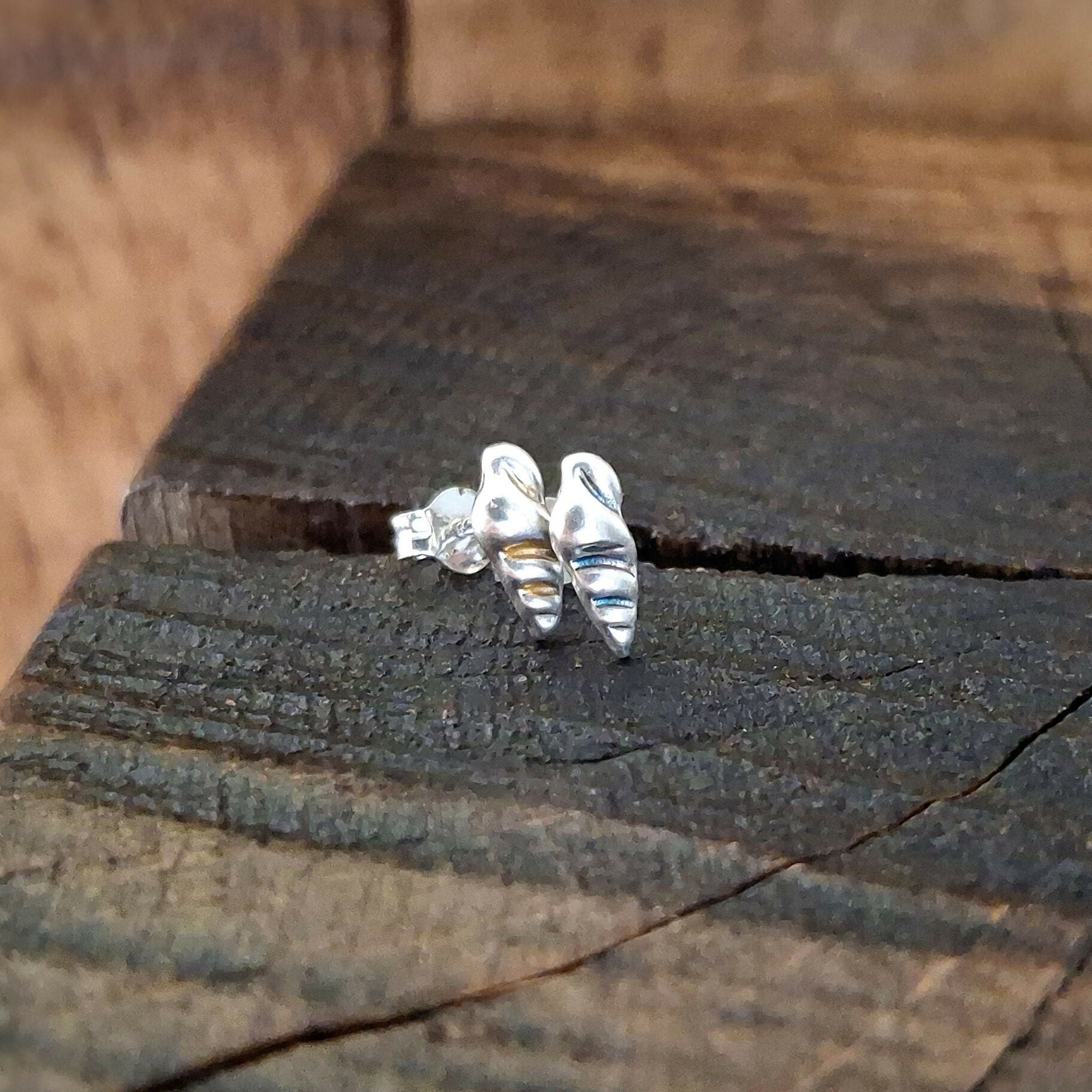 Handmade Silver Shell Studs