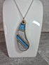 Unique Hand Crafted, Tear Drop, Wooden Cyan and Light Metallic Blue
