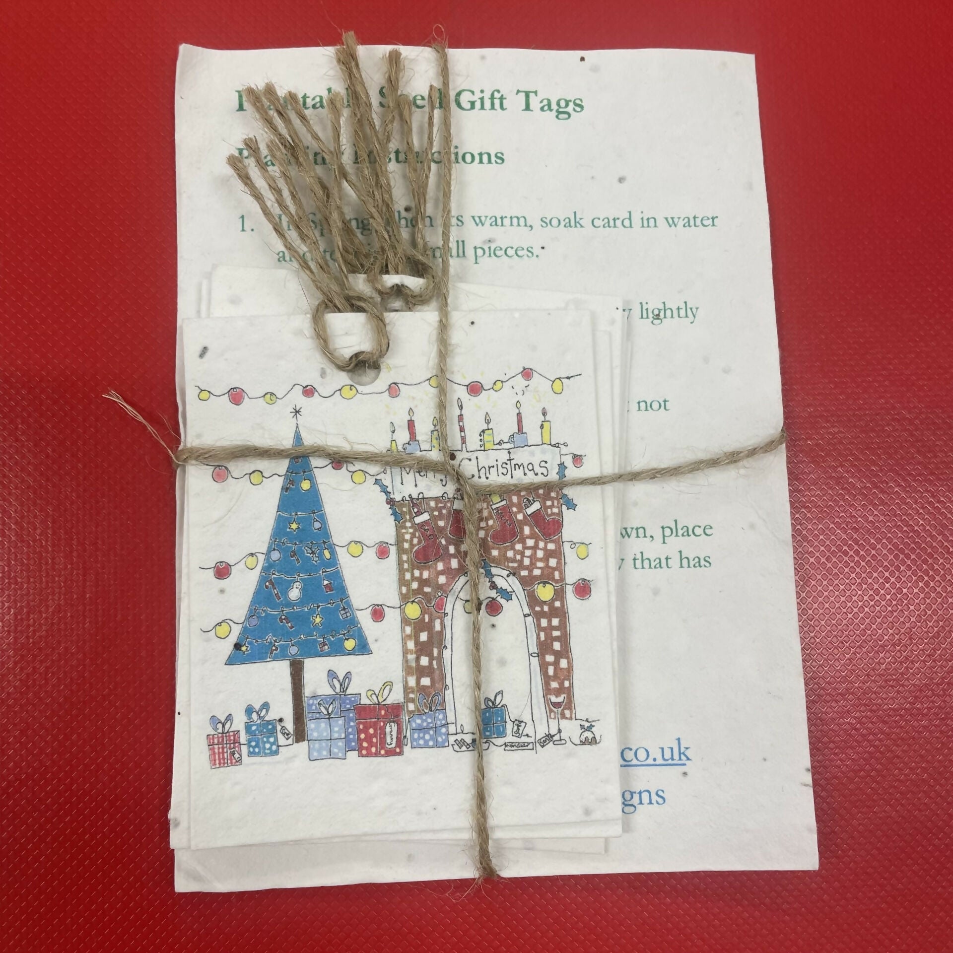 Christmas Seed Gift Tags - Fireplace