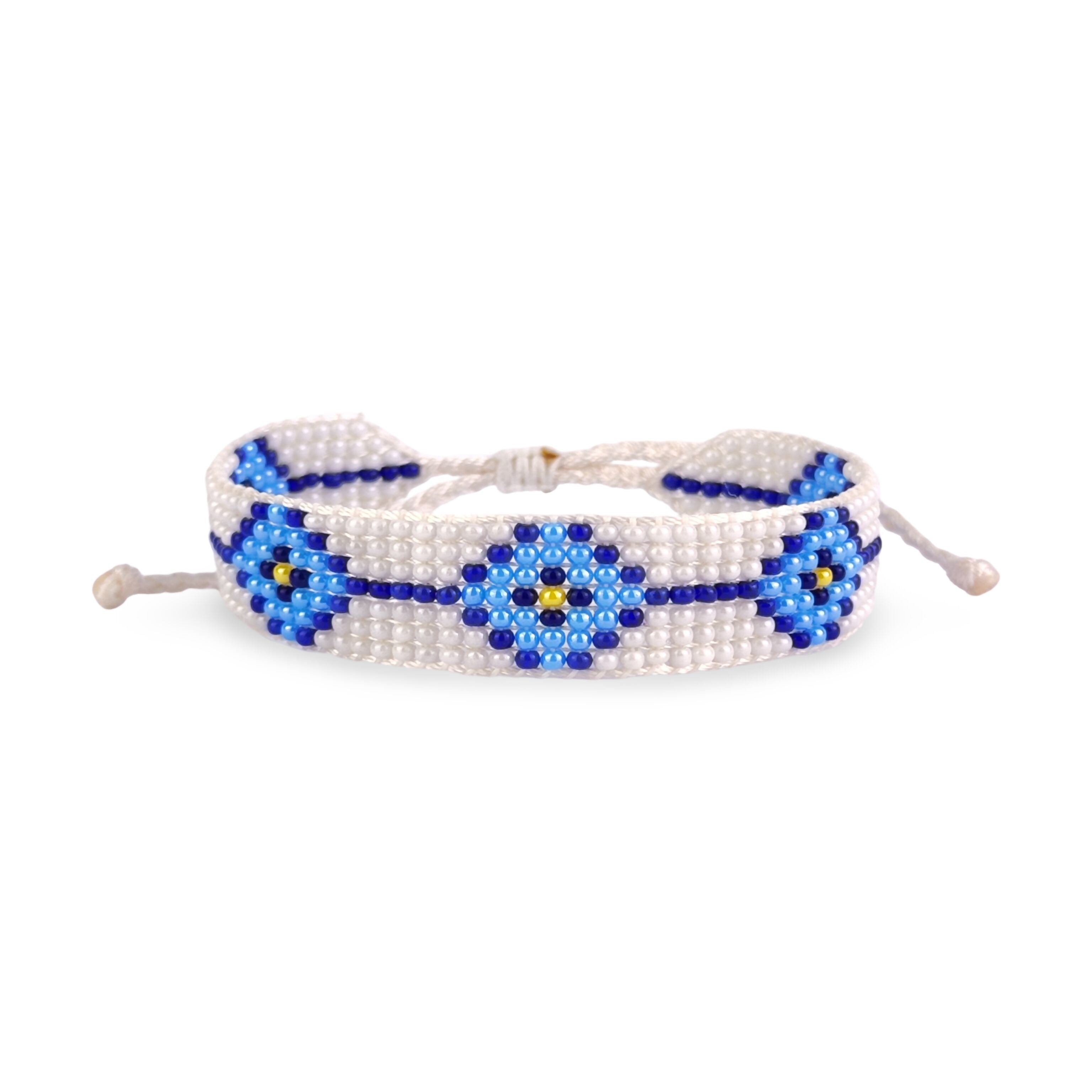 Bead Loom Bracelet - Traditional Evil Eye Motif