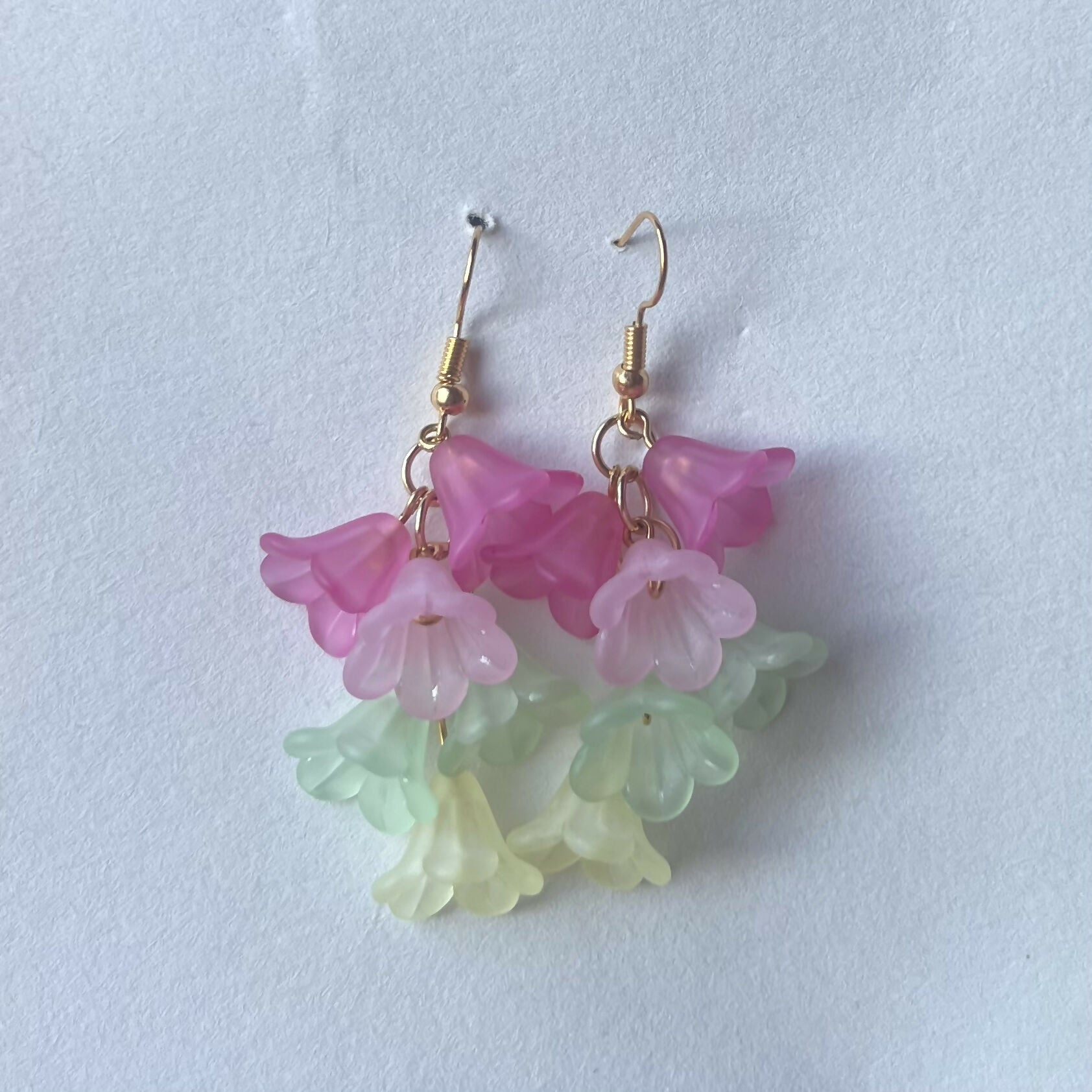 Fairy Garden Multicolour Flower Earrings In Gold