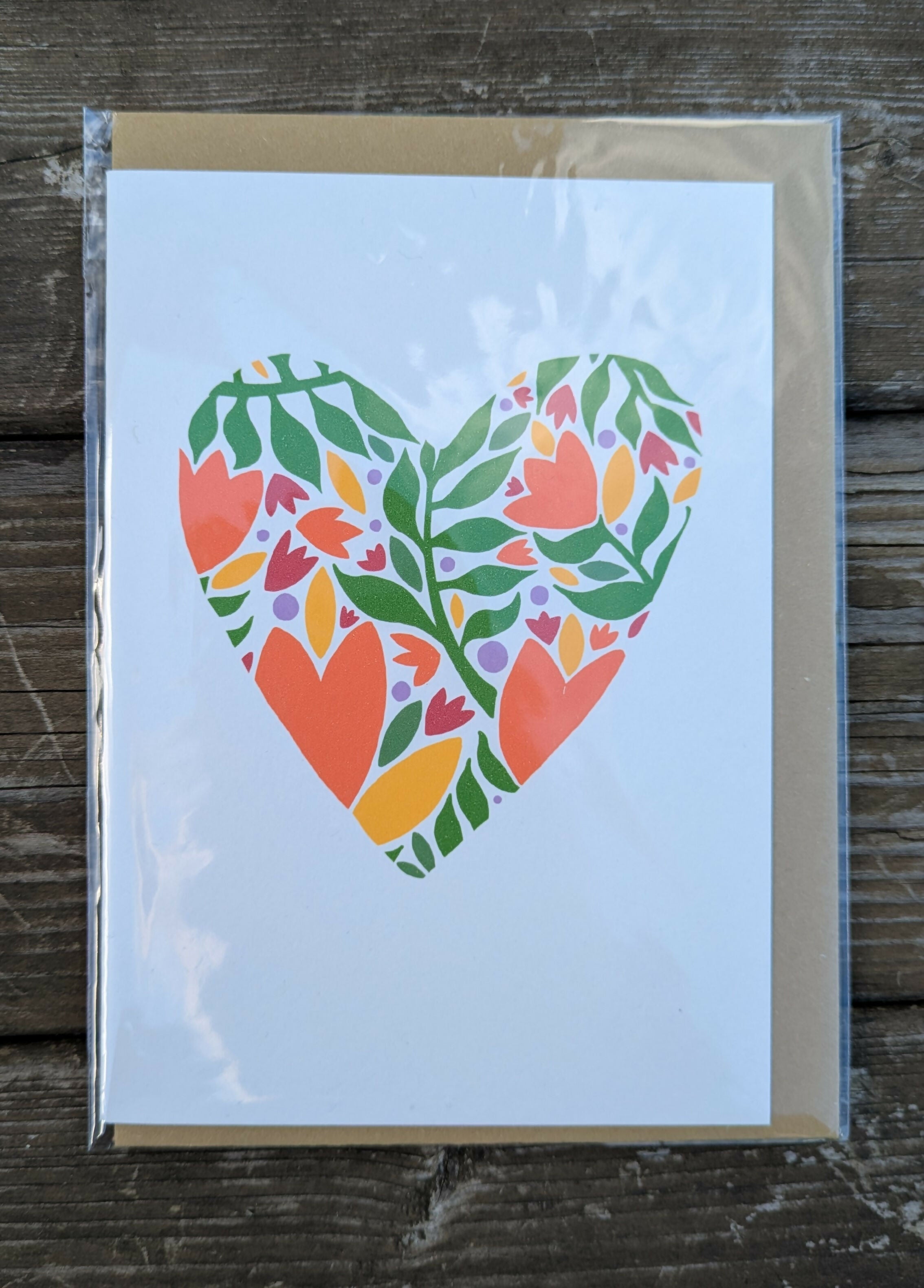 Floral Heart Greetings Card