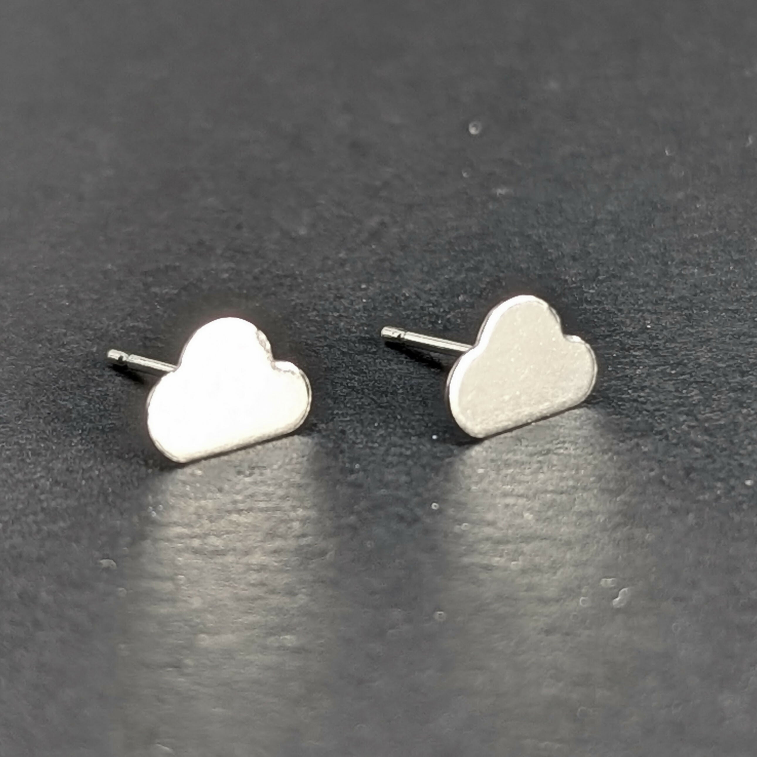 ‘Silver Lining’ Sterling Silver Tiny Cloud Stud Earring