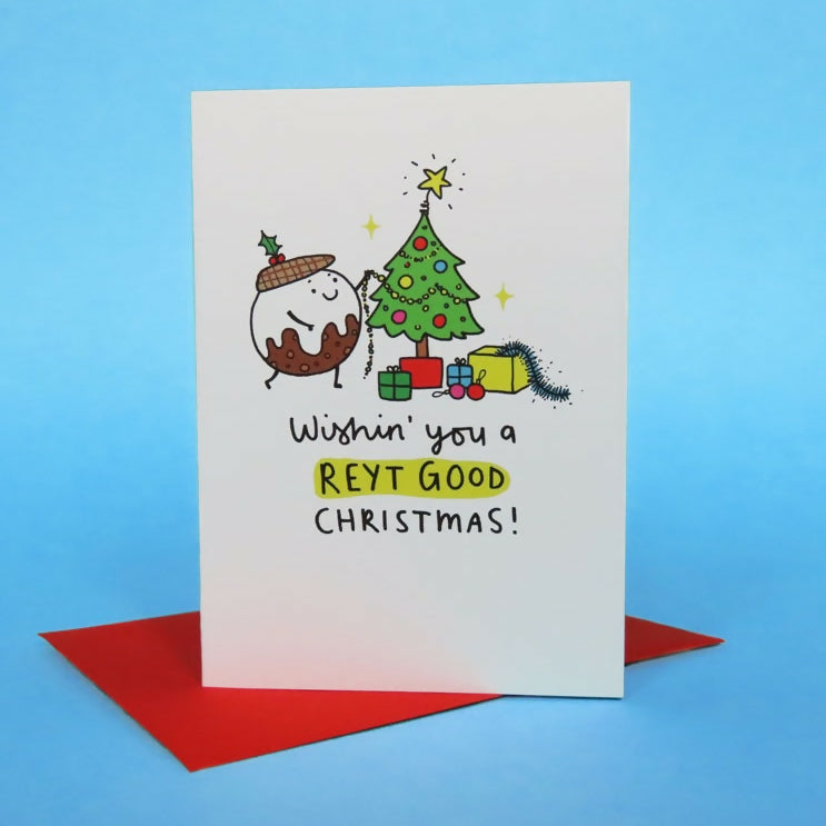 Yorkshire Puddings Card Pack of 6 - Wishin' you a Reyt Good Christmas