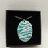 Blue and White Striped Oval Pendant
