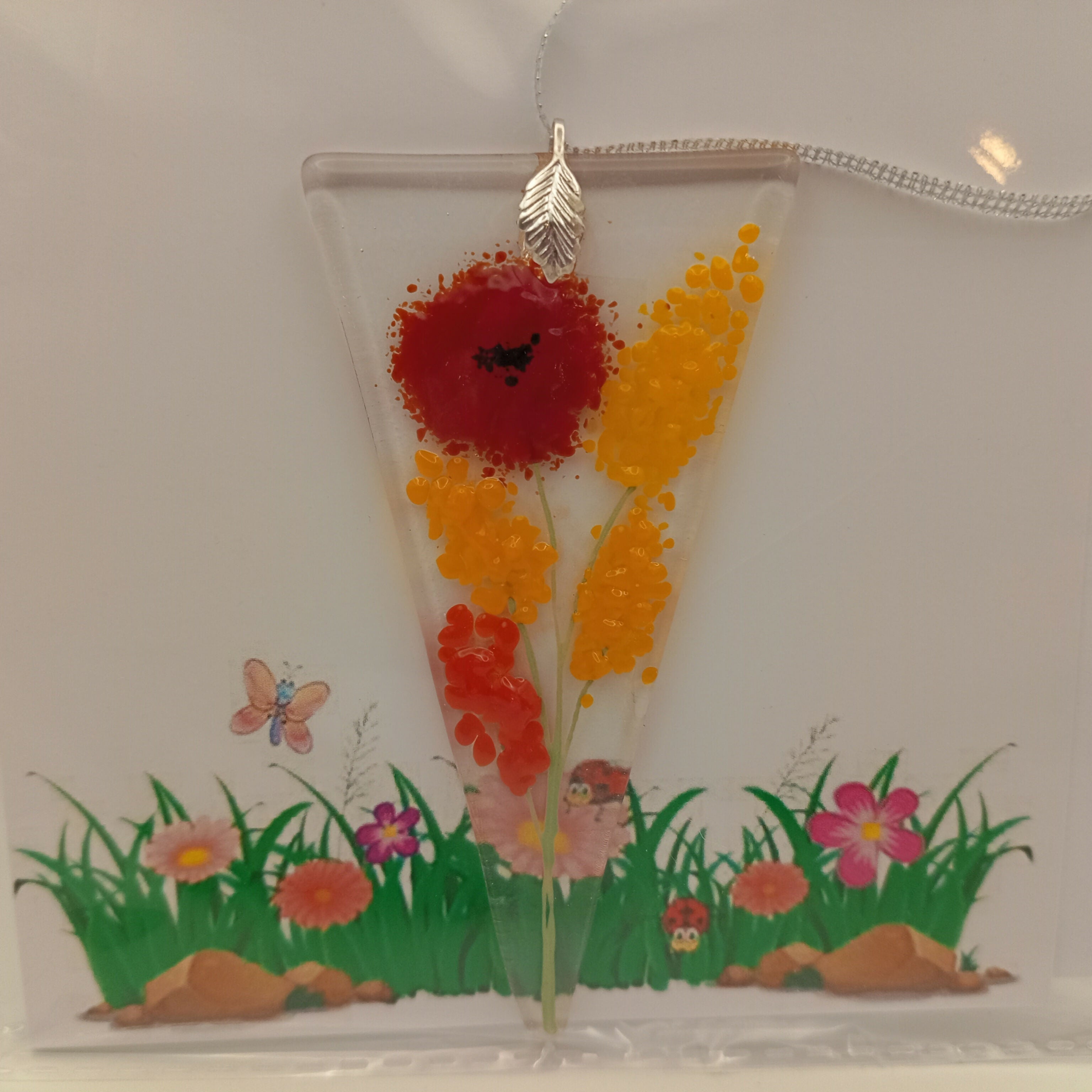 Fused Glass Flower Card