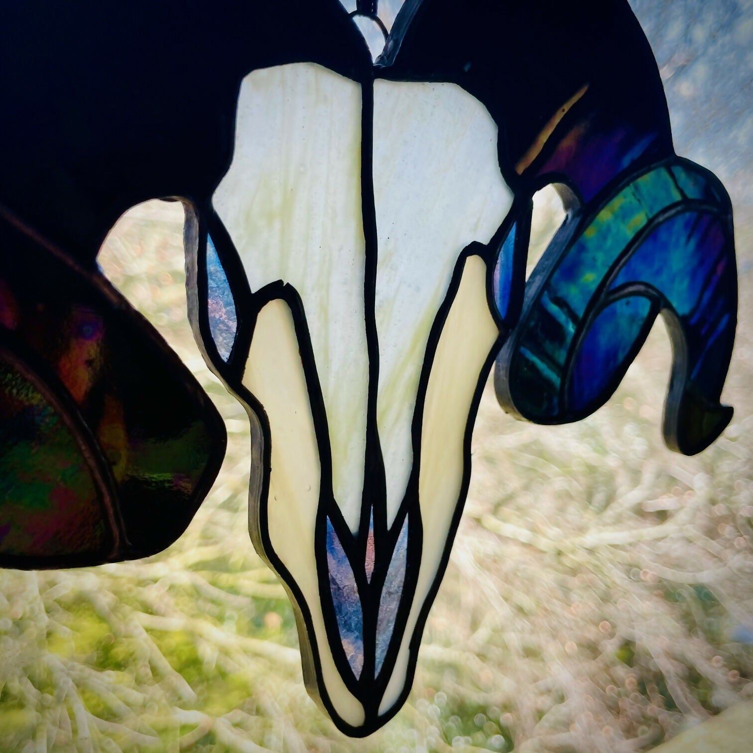 Stained Glass Sheep Skull