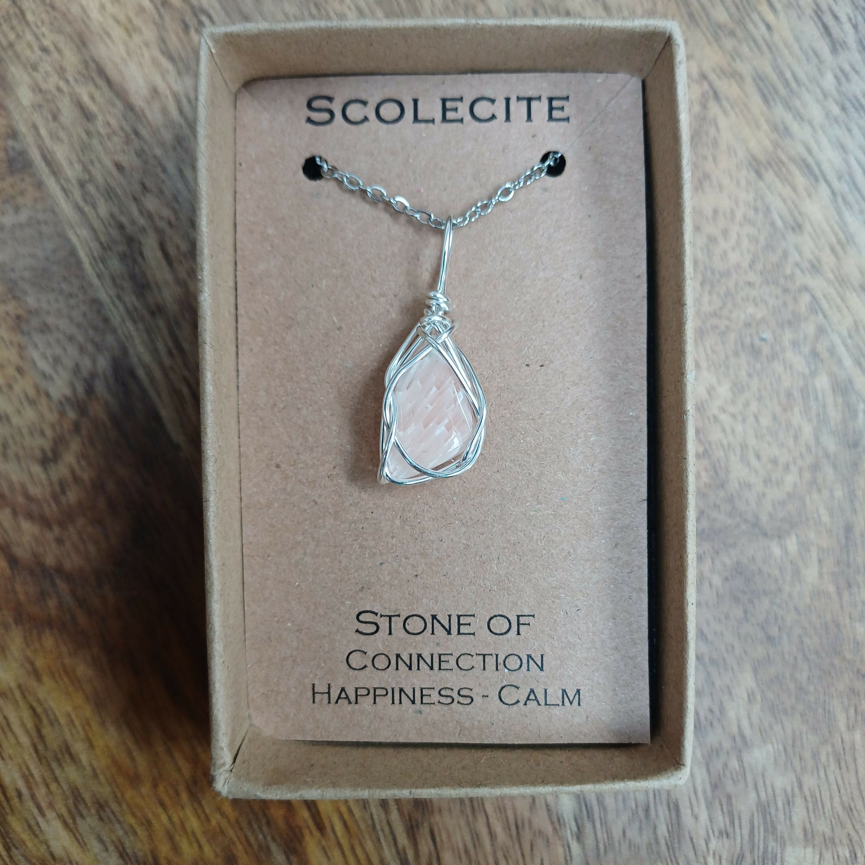 Scolecite Wire Wrapped Pendant