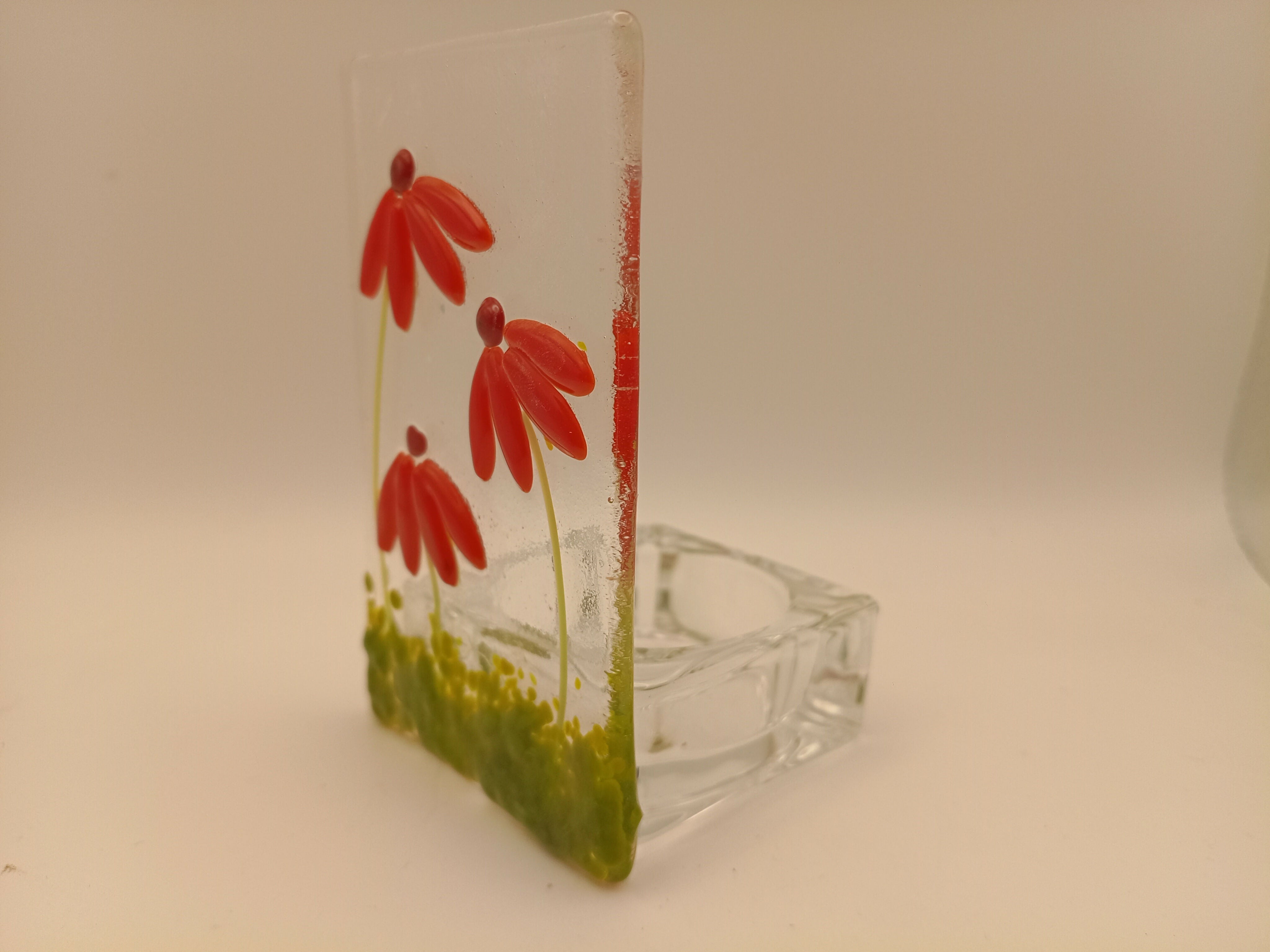 Fused Glass Flower Tealight