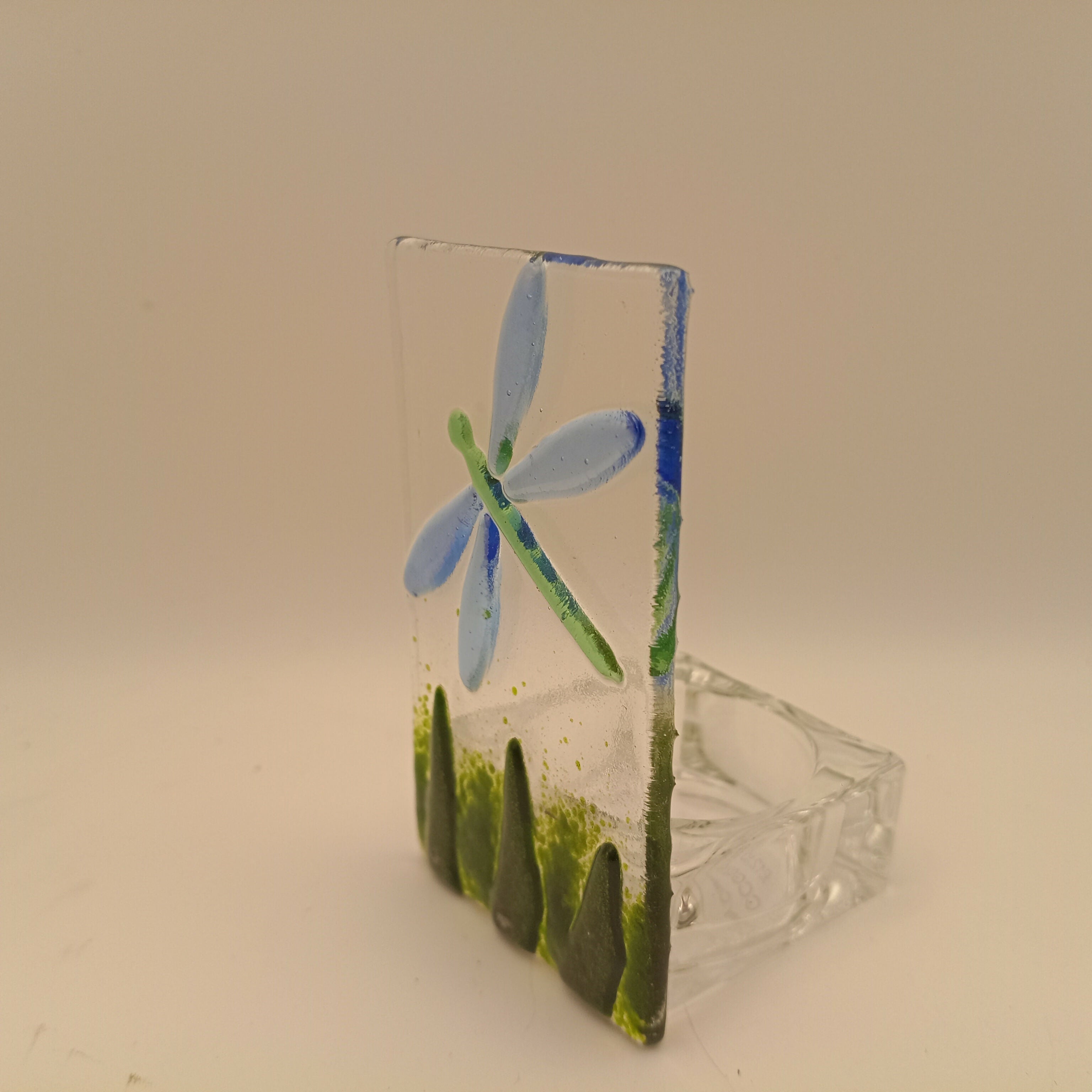 Fused Glass Dragonfly Tealight