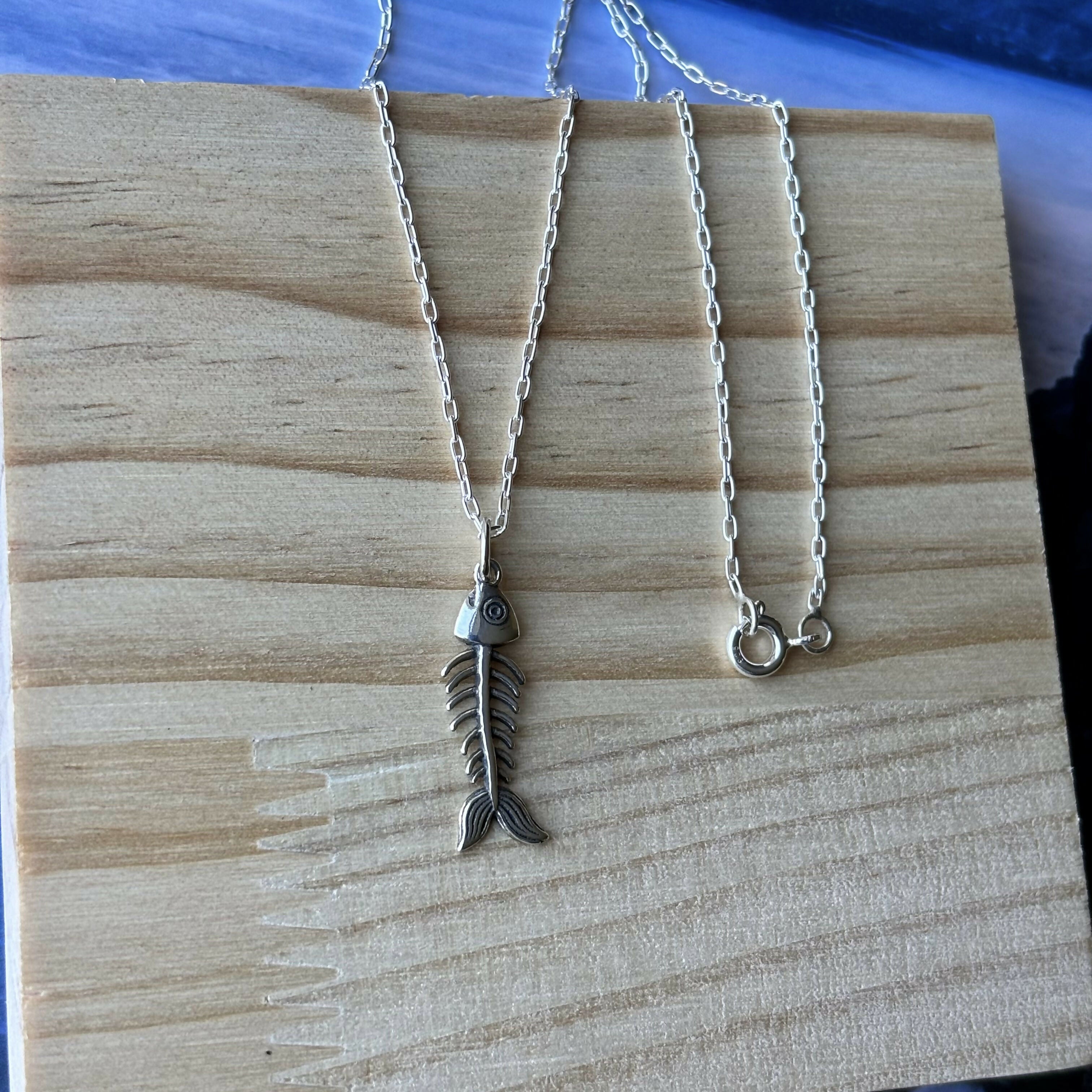 Sterling Silver Fishbone Necklace