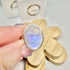 WHITE MOONSTONE OVAL RING SIZE O
