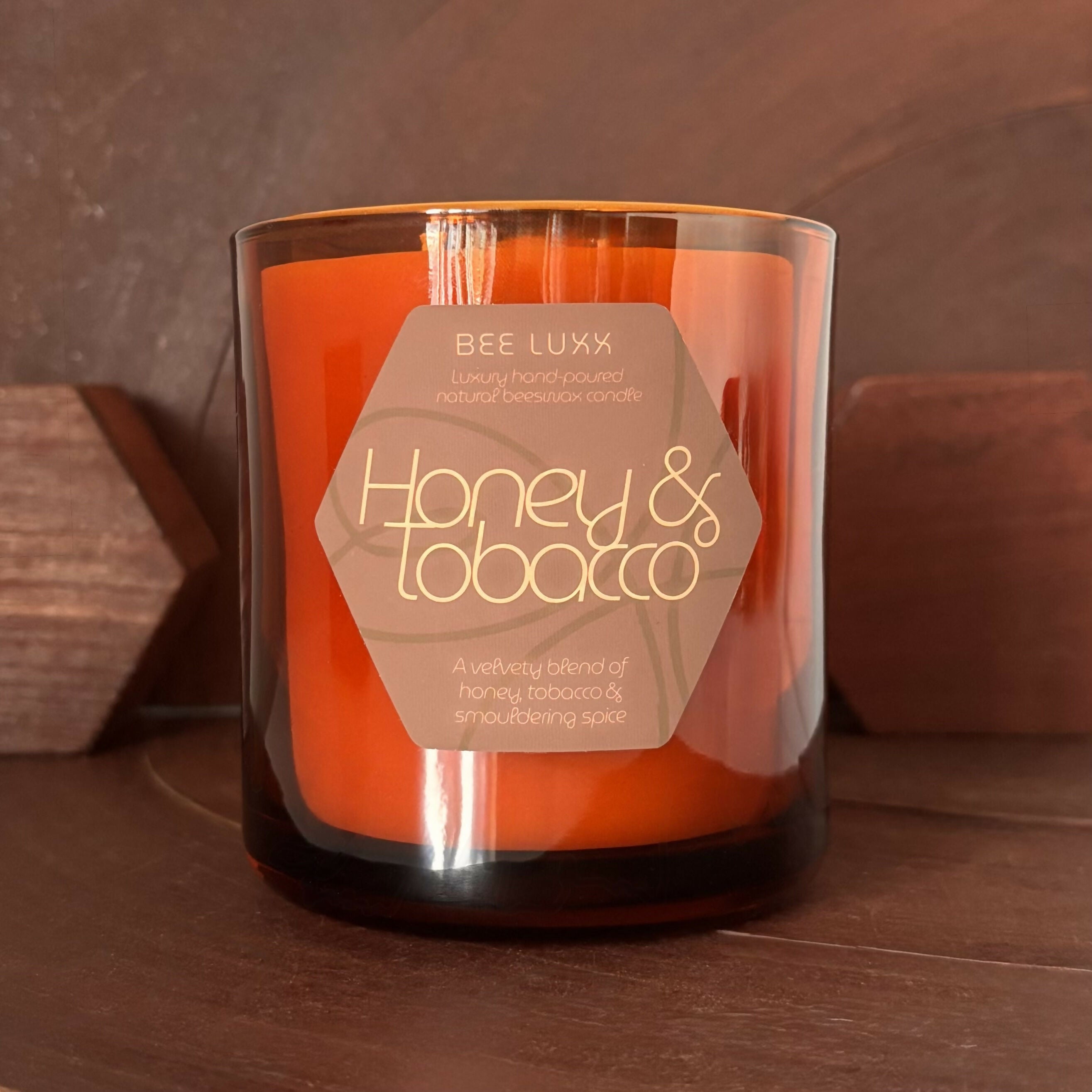 Honey & Tobacco - Scented 100% Beeswax Candle