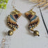 Macrame Angel Wing Earrings: Boho Gold Wire Wrapped Brass Earrings