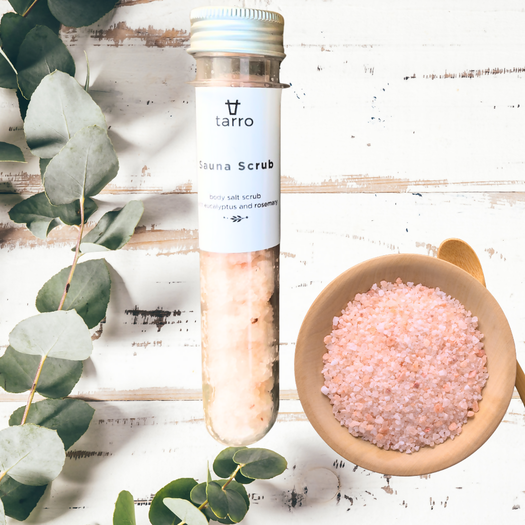 Sauna Salt Scrub — Mineral Body Scrub with Eucalyptus, Rosemary, Sea Salt & Botanical Oils