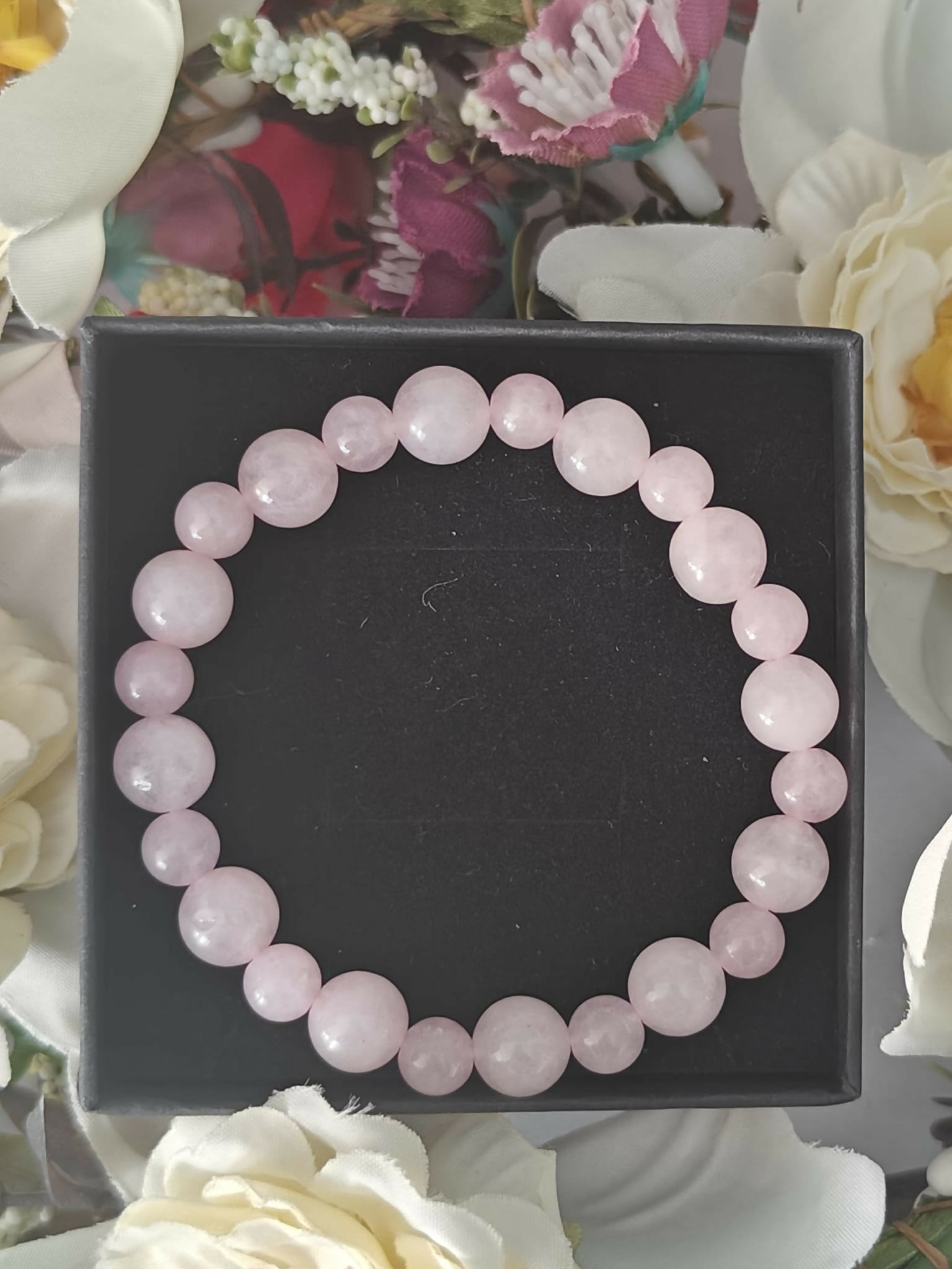 Rose Quartz Crystal Bead Bracelet